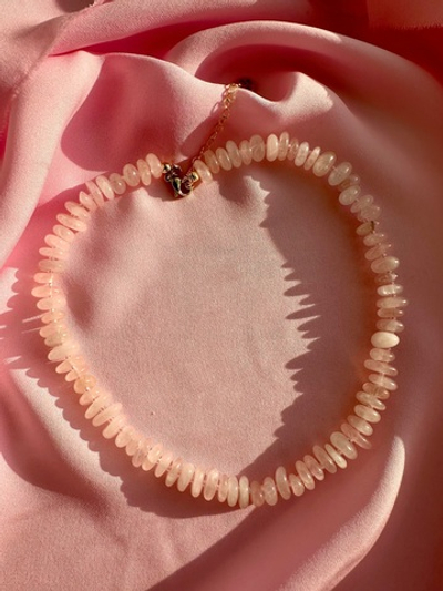 Ожерелье Крупный розовый кварц