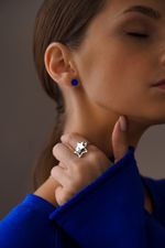 Серьги-пусеты круг Electric Blue