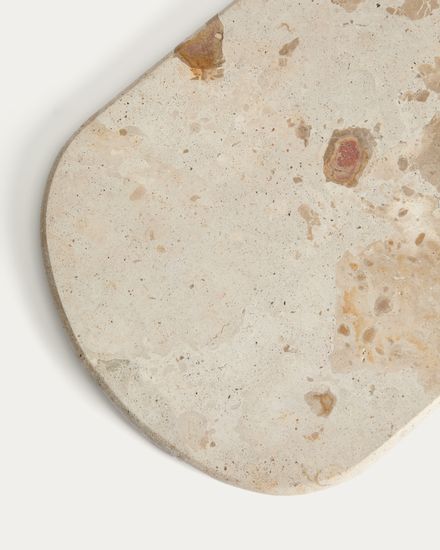 Сервировочная доска Orlina из бежевого мрамора 35 x 23 см