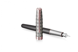 Перьевая ручка Parker Sonnet Premium  GREY GT, перо 18K, перо: F, цвет чернил black, в подарочной упаковке