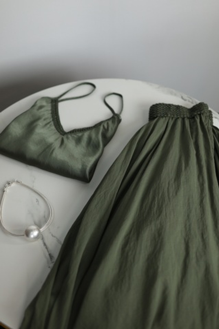 юбка длины макси, на резинке с подкладом