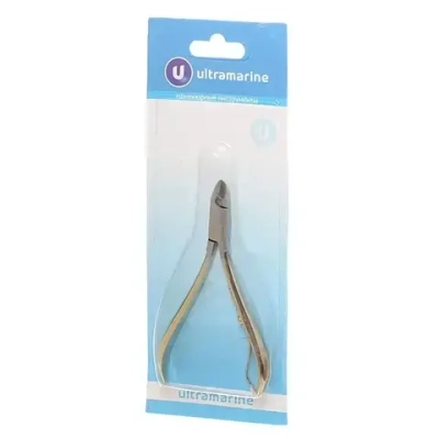 Кусачки для кутикулы, на блистере «Ultramarine», одна пружина, ручки цвет золото, 9см✦