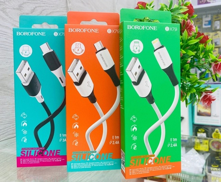 USB Кабель iPhone 8pin, 2,4A, 1м, Borofone BX79, черный