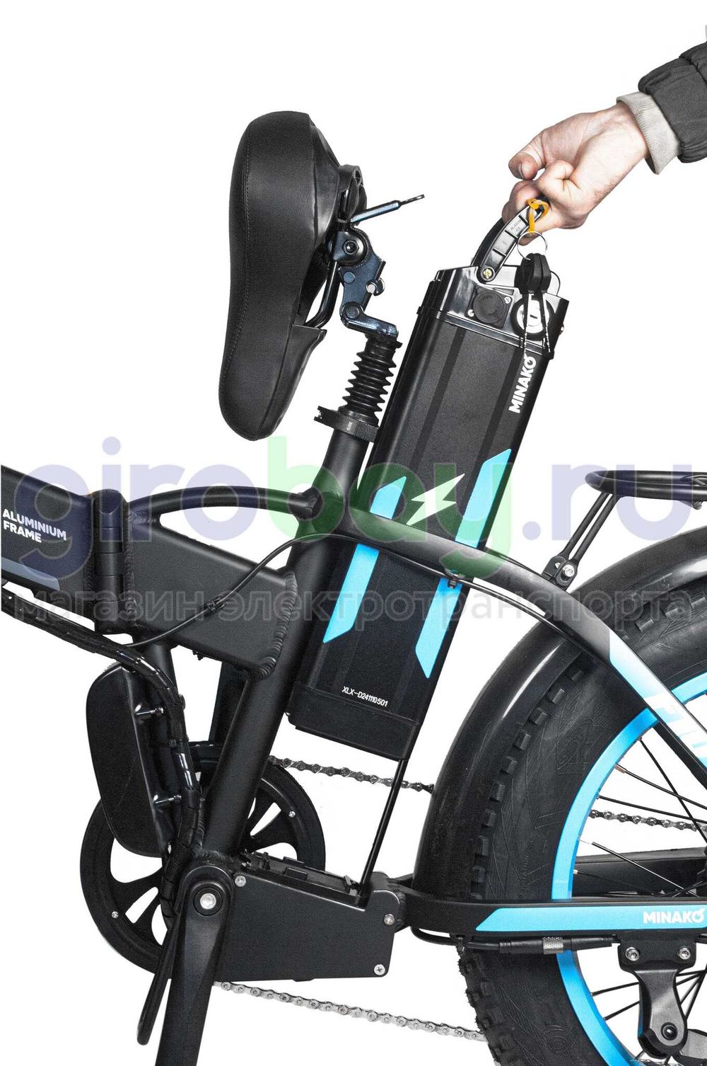 Электровелосипед Minako F10 Pro 2025 года (48V/20Ah) - Синий обод Электровелосипед Minako F10 Pro 2025 года (48V/20Ah) - Синий обод фото №4