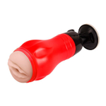 Красный мастурбатор-вагина Flora с присоской в основании