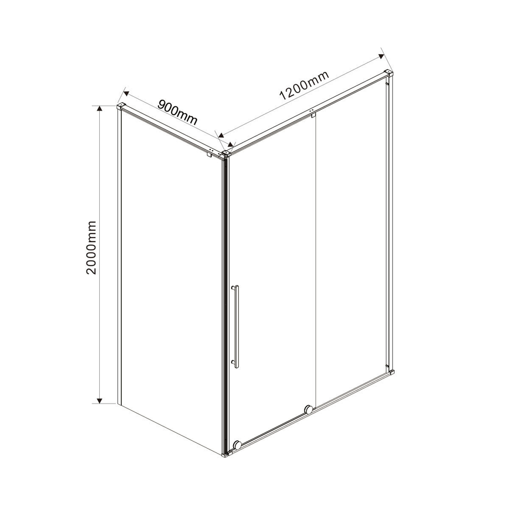 Душевой уголок Arno VSR-1A9012CLB, 1200*900, черный, стекло прозрачное, , шт