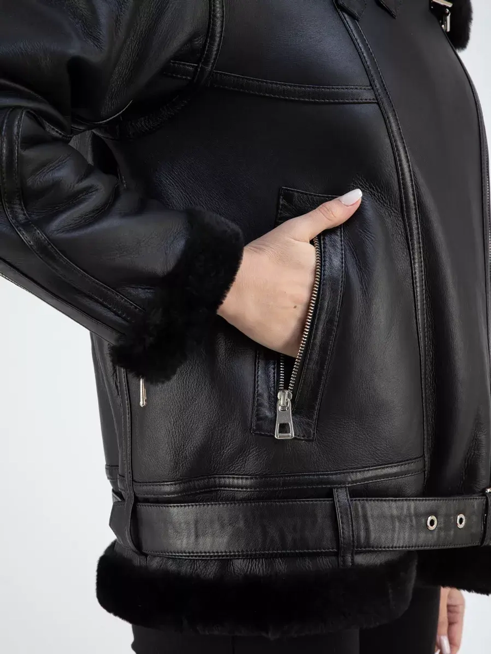 Дубленка авиатор натуральная зимняя