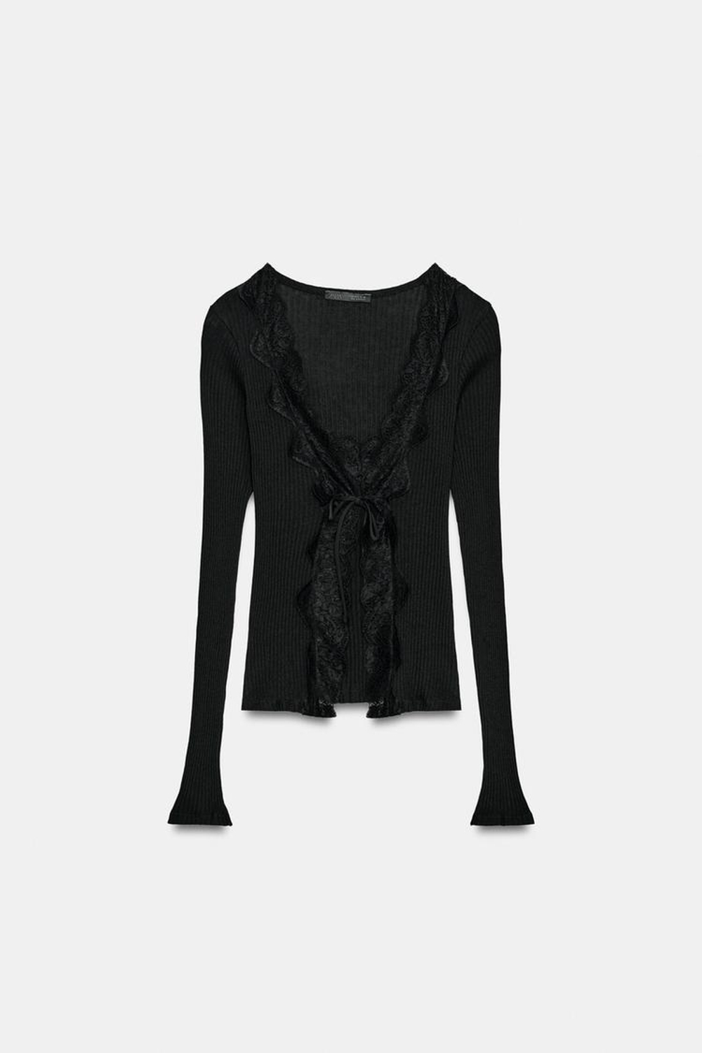 ZARA КОМБИНИРОВАННЫЙ ТОП В РУБЧИК, ЧЕРНЫЙ