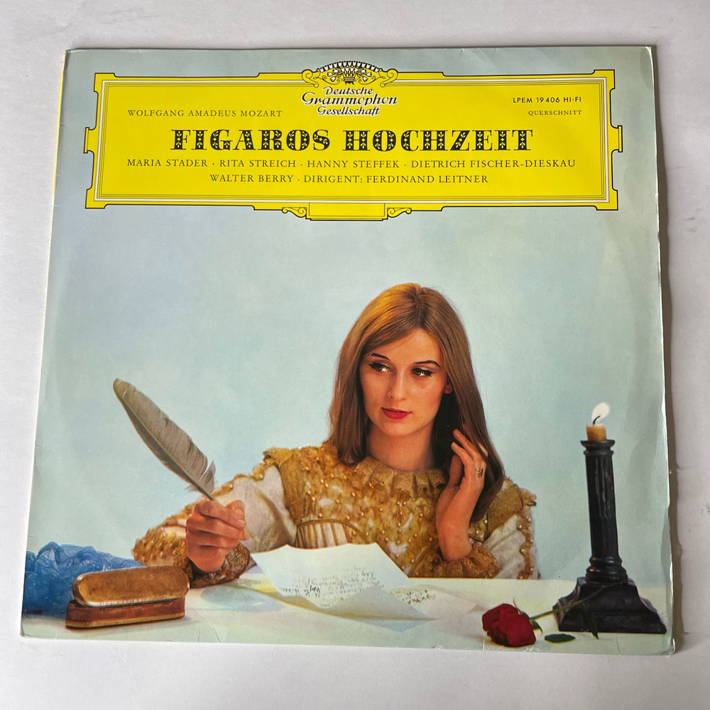 Винтажная виниловая пластинка LP W. A. Mozart Моцарт, Berliner Philharmoniker, Ferdinand Leitner, Figaros Hochzeit (Querschnitt) (Германия 1962) Deutsche Grammophon