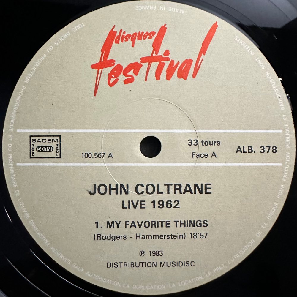 John Coltrane ‎– Live 1962 2LP (Франция 1983г.)