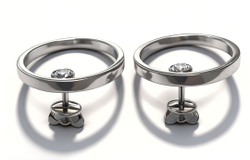 Ювелирные серьги-пусеты из серебра 925 пробы