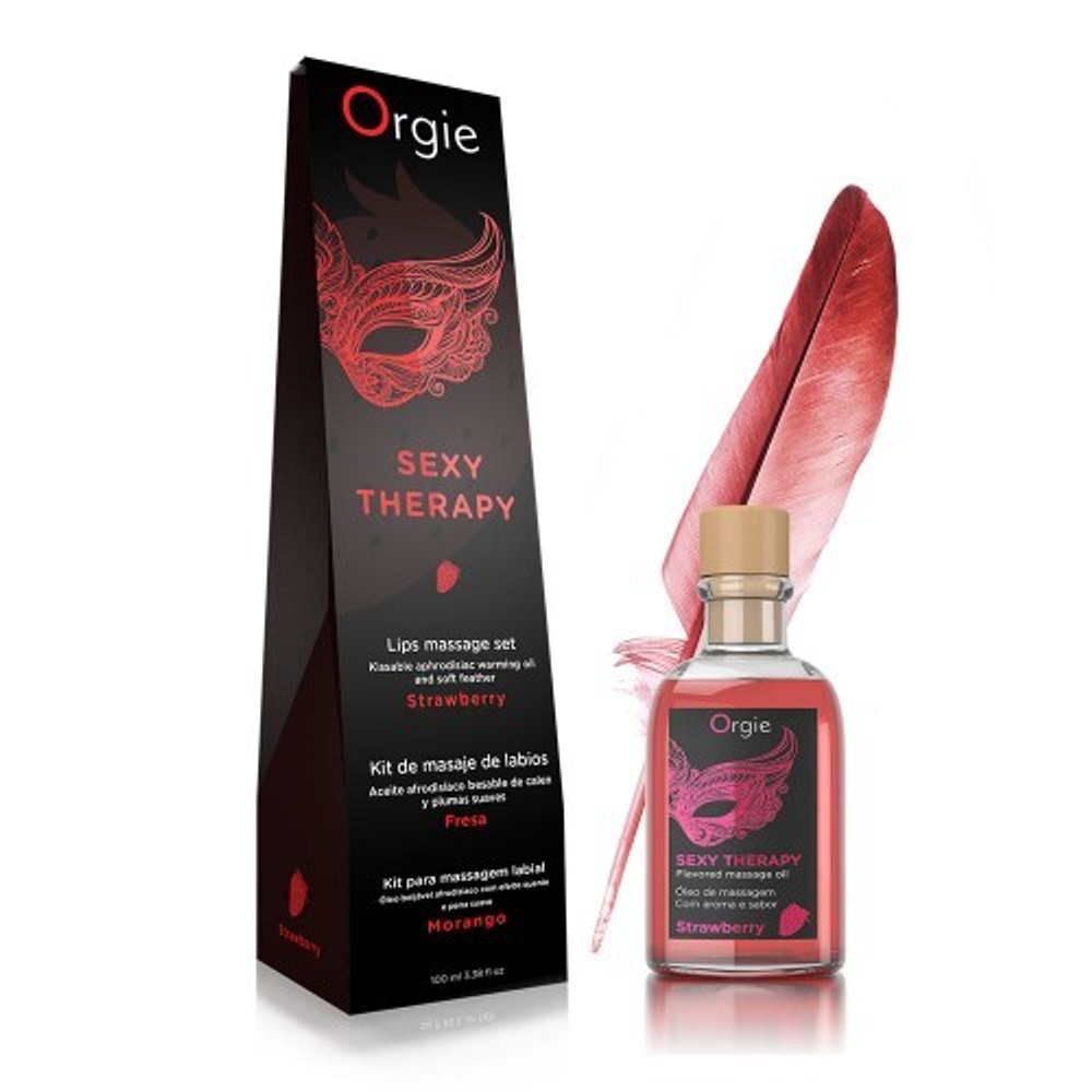 Orgie - массажный съедобный гель Lips Massage со вкусом клубники, 100мл