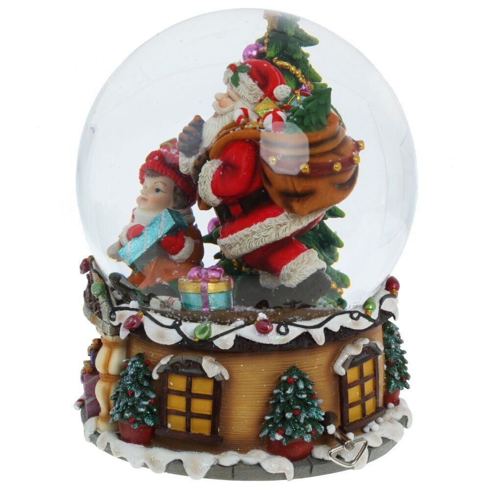 GAEM Фигурка декор в стекл шаре "Санта" (муз с ключ), D 15 см, L15 W15 H19 см
