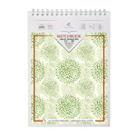 Скетчбук Полином, формат А5, 50 листов, зелёный офсет, серия "Зелёные листья"