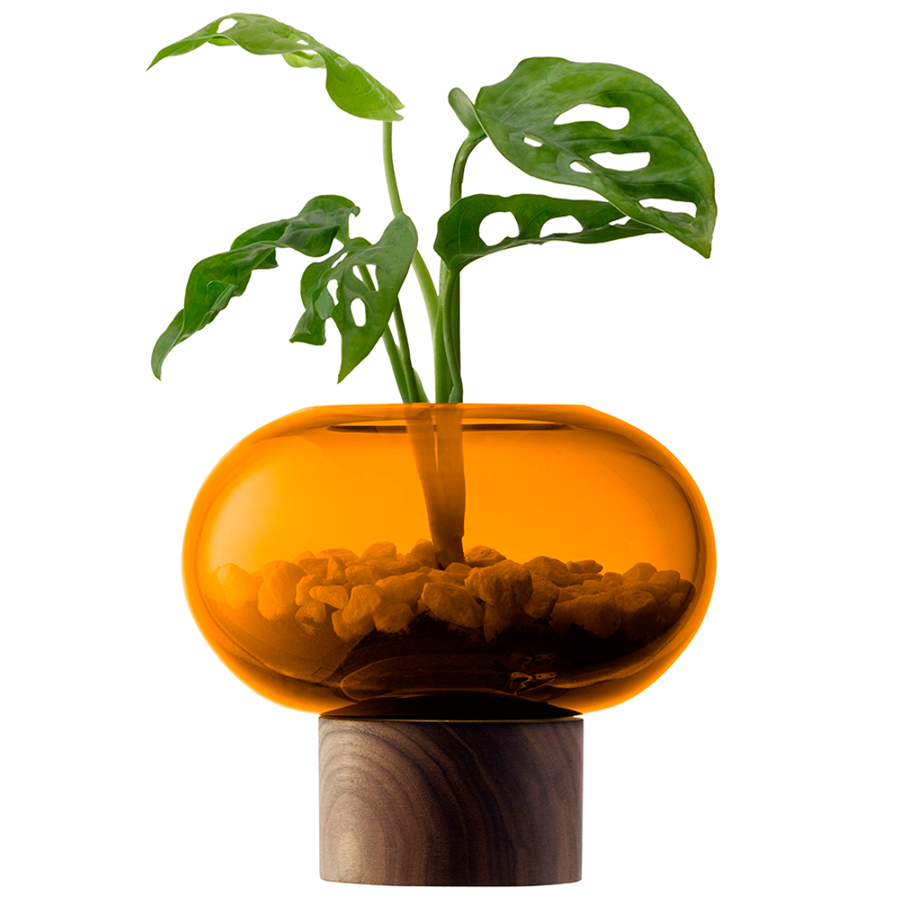 Ваза oblate, 13,5 см, янтарь/орех