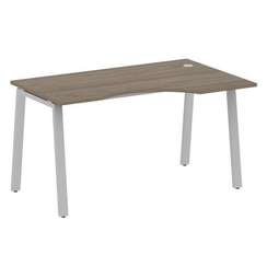 Metal System Стол криволинейный правый на А-образном м/к БА.СА-2 (R) Вяз Благородный/Металл Серый 14