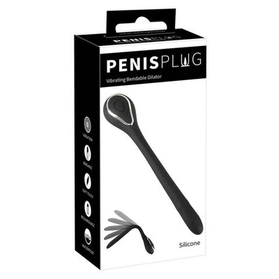 Черный гибкий уретральный стимулятор с вибрацией Vibrating Bendable Dilator - 13,5 см. (Цвет: черный)