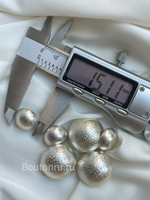 Пуговицы полусфера с вкраплениями матовое серебро