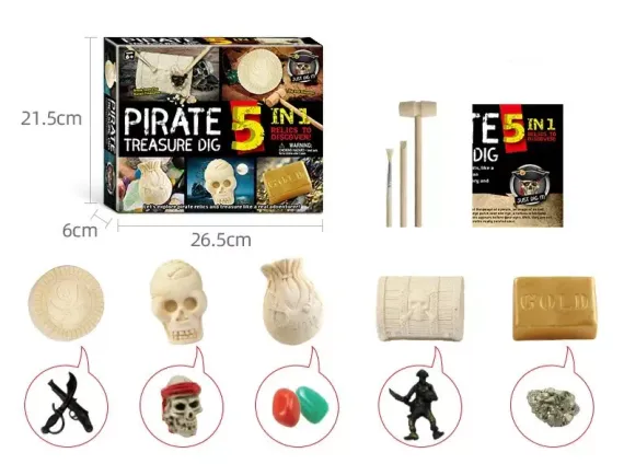 5 in 1 Pirate Treasure Dig Kit