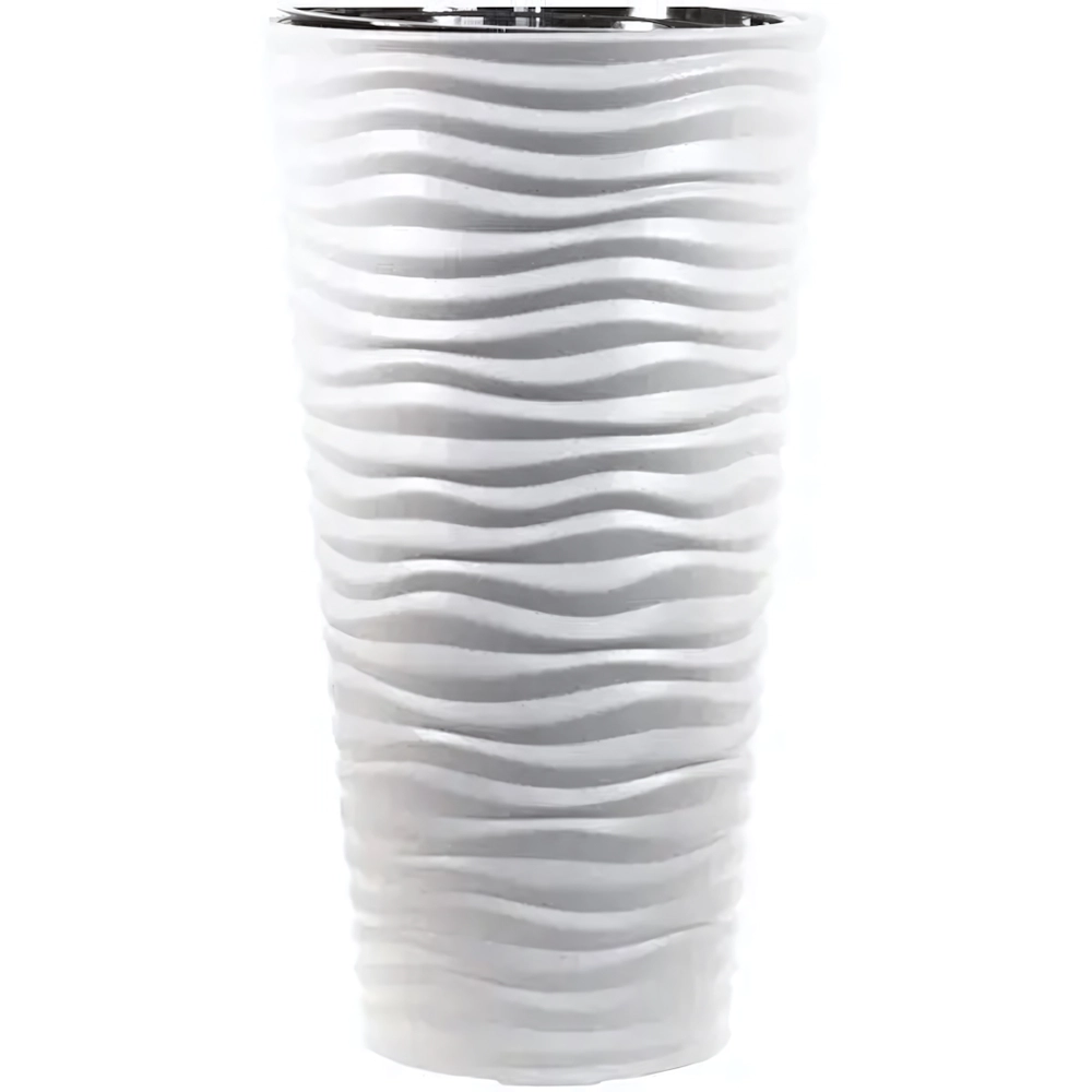 Кашпо ДЮНА D340мм H 630ммл со вставкой Белый 0,63х0,34х0,34м