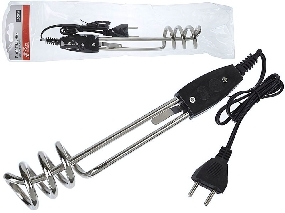 Кипятильник (1000Вт) 220В шнур 75см