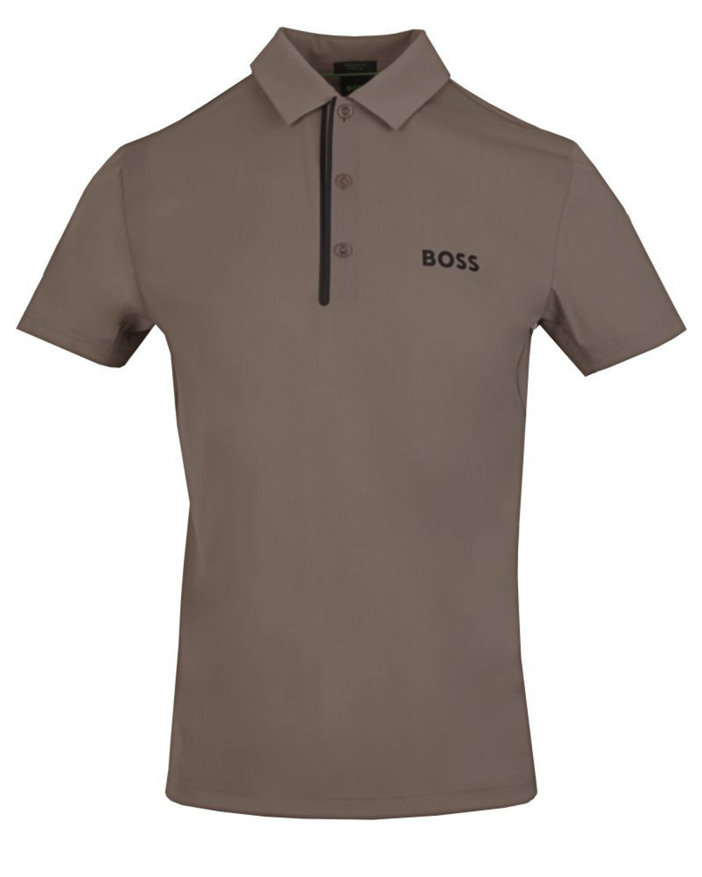 Теннисное поло BOSS Paddy In Quick-Dry Ribbed Fabric - Brown