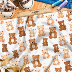 Ткань премиум интерлок толпа плюшевых медведей