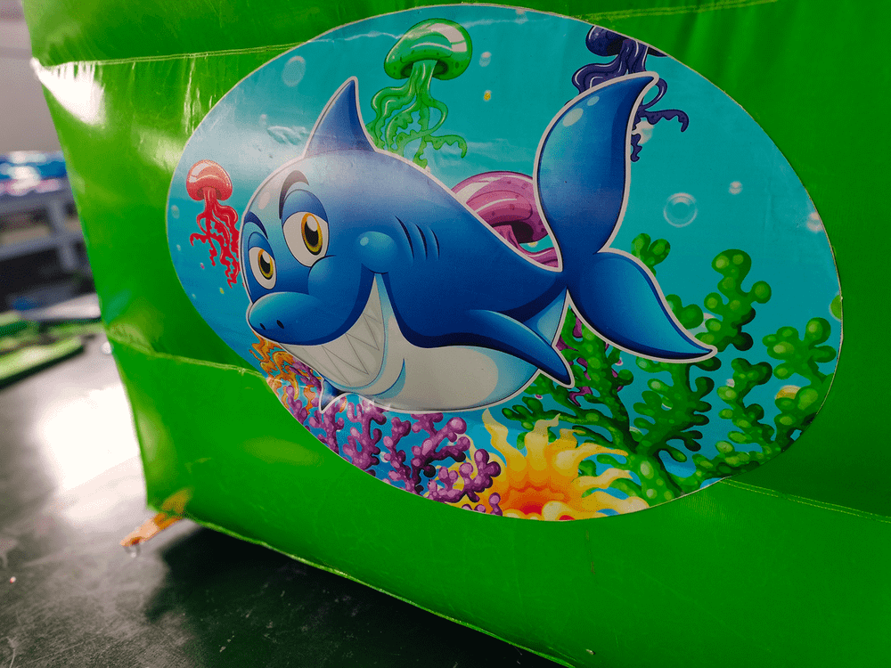 Коммерческий надувной батут с горкой «В гостях у моря», 8*5*5 м