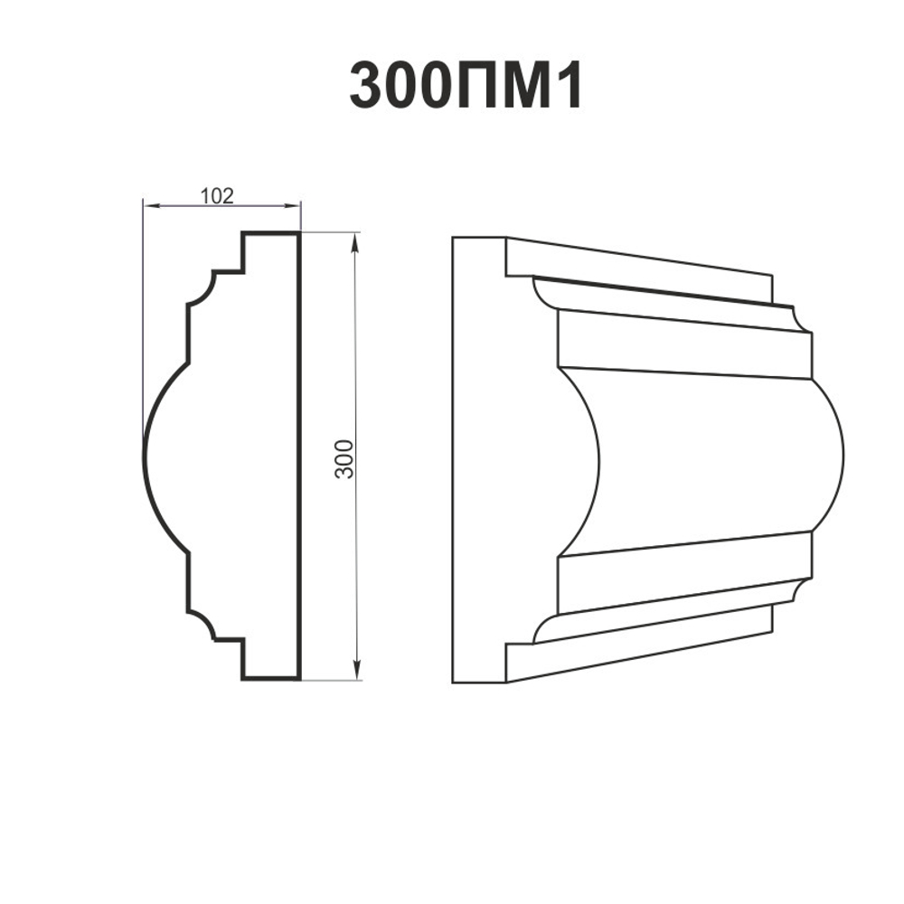 Молдинг 300ПМ1 300х102