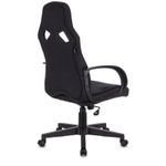 Кресло игровое ZOMBIE RUNNER RED, PL, ткань/экокожа, черный/красный, топ-ган