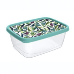 Контейнер для продуктов прямоугольный 1,5л с декором (зеленый)