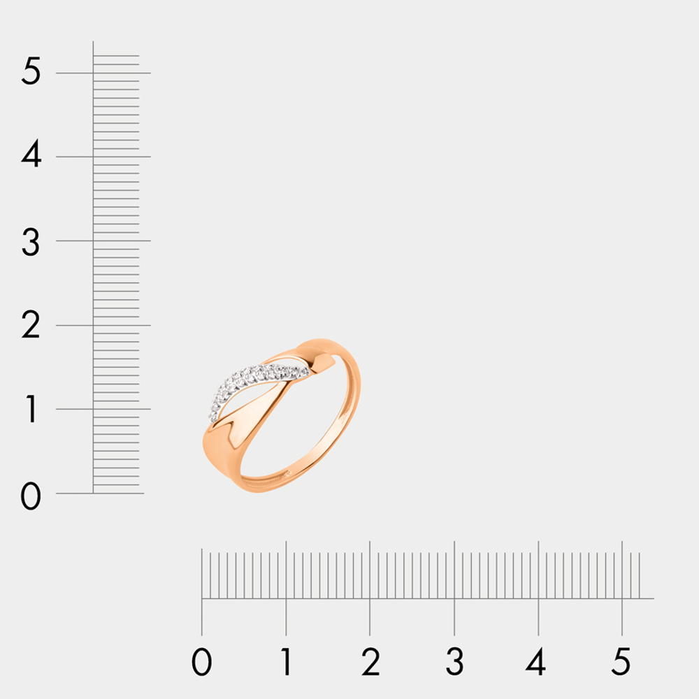 Кольцо для женщин из комбинированного золота 585 пробы с фианитами (арт. 024771-1102)