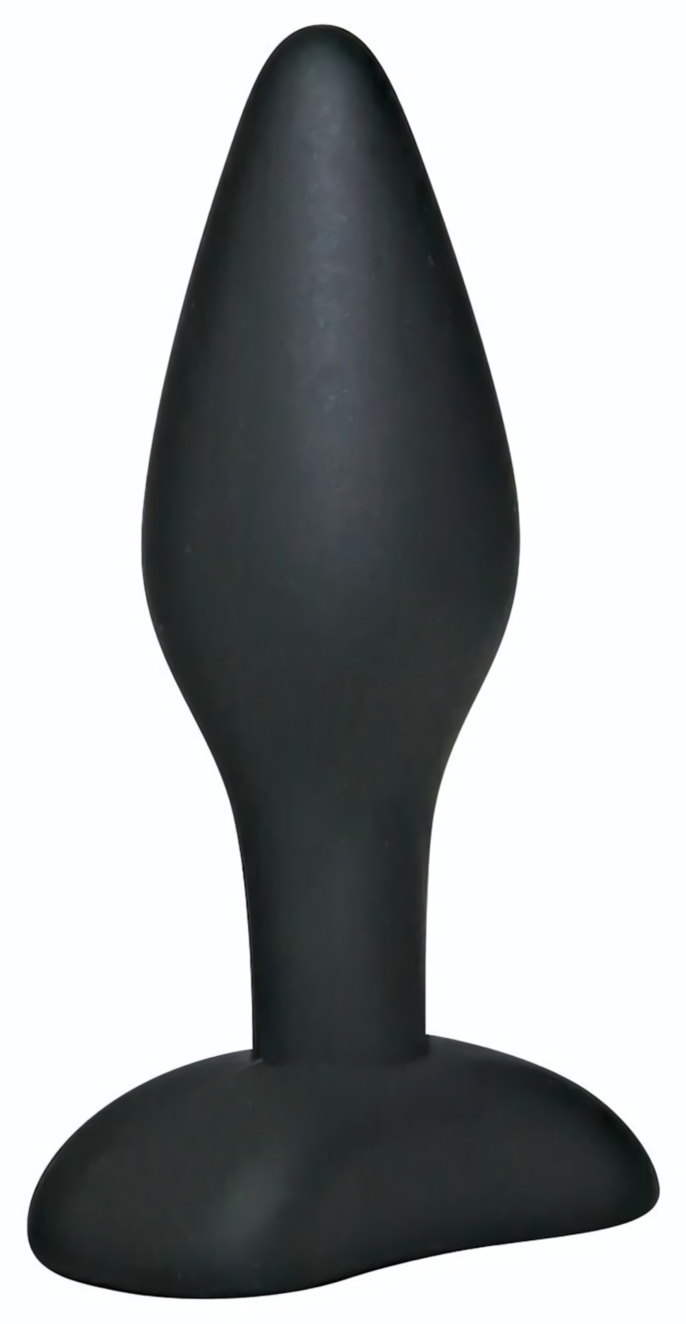 Чёрный анальный стимулятор Silicone Butt Plug Small - 9 см. (Цвет: черный)