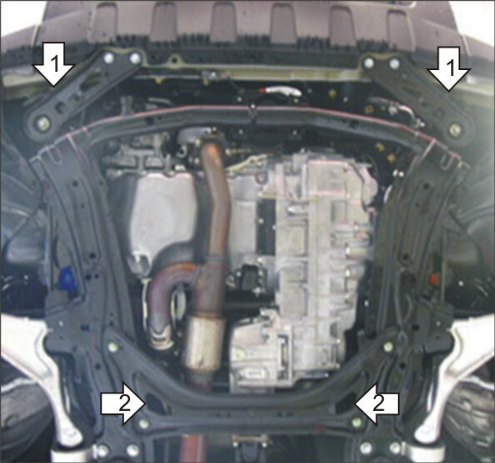 Защита стальная 2 мм Д, КПП Acura MDX MOTODOR.03401