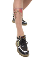 Колготки с принтом в виде карты мира (Размер: S-M-L) (Цвет: бежевый)