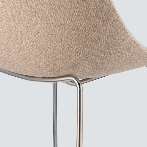 Барный стул Vid Soft 75 см, бежевый, ножки хром