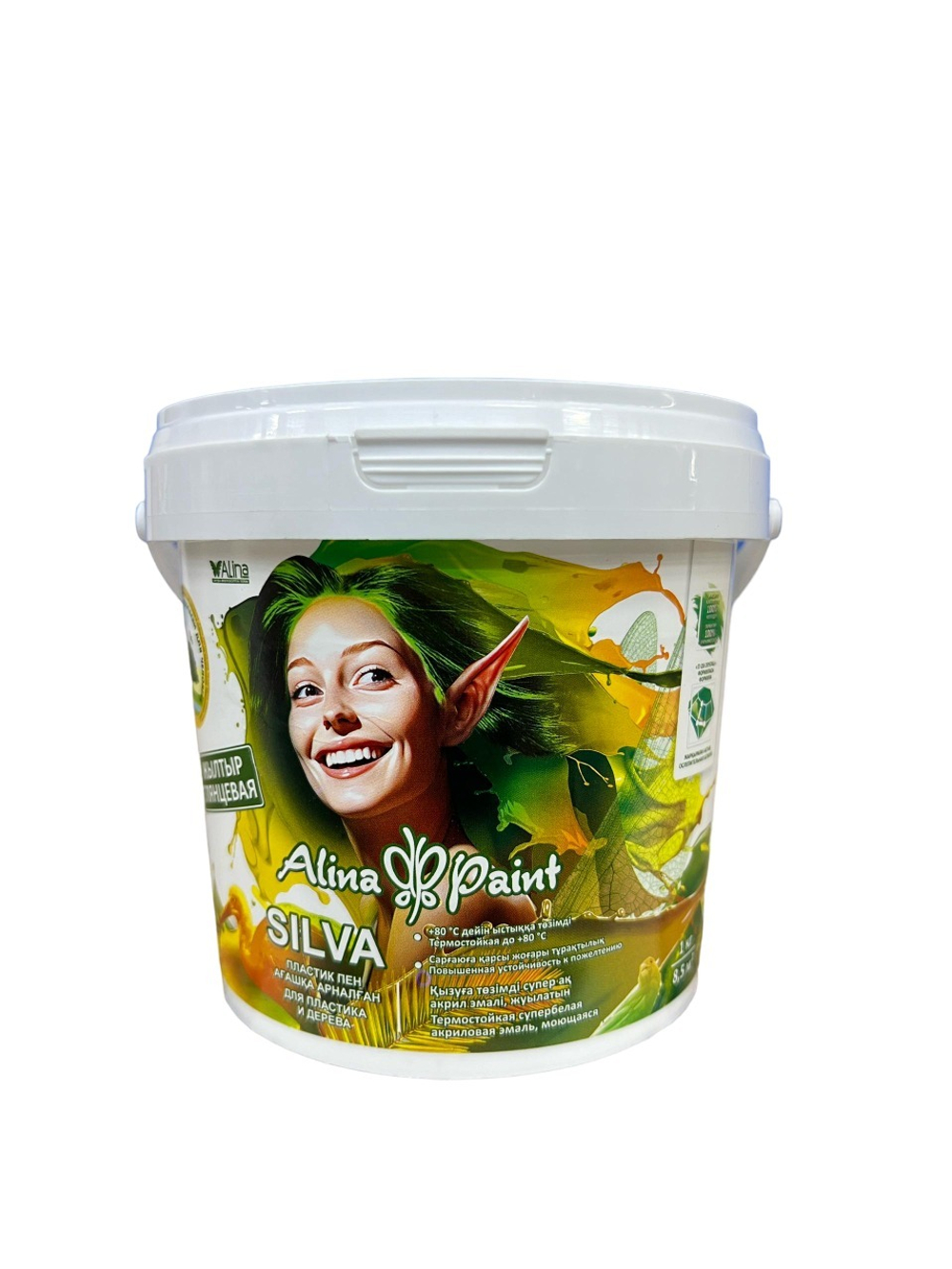 ЭМАЛЬ ALINA PAINT SILVA  1КГ(ДЛЯ ПЛАСТИКА И ДЕРЕВА ГЛЯНЦЕВАЯ)