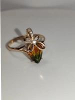 Кольцо бижутерное с ситаллом "Турмалиновое очарование"