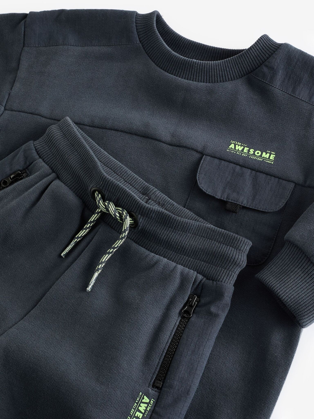 Лонгслив и джоггеры в комплекте для мальчика Next 609-514, Темно-серый