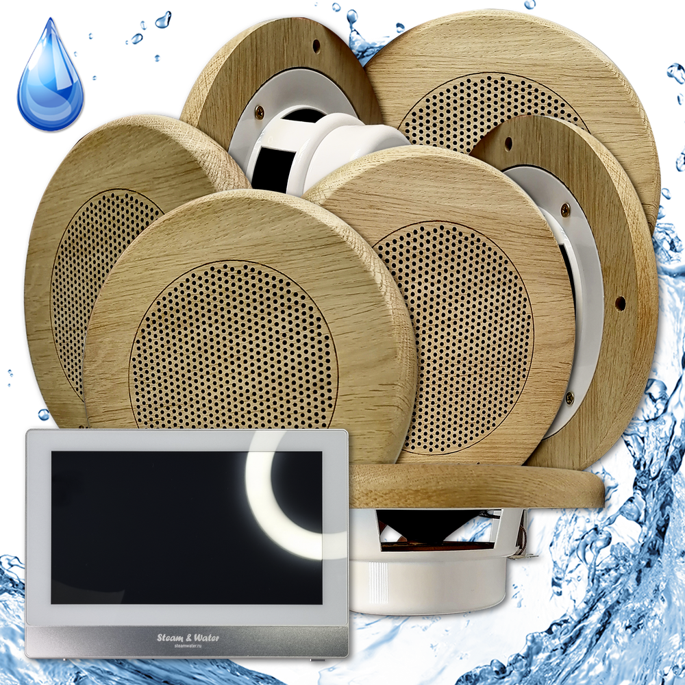 Комплект домашней акустической системы с караоке-усилителем Steam & Water SOUND SAUNA R7