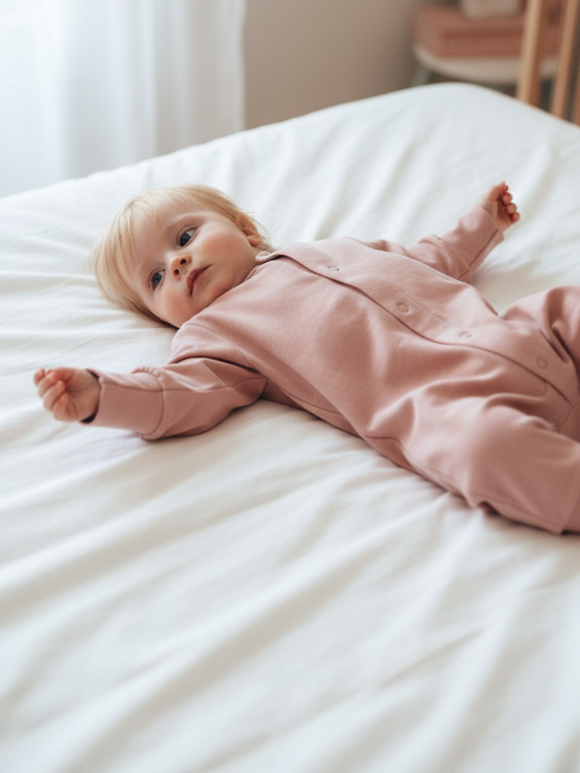 Комбинезон для новорожденного пудрово розовый