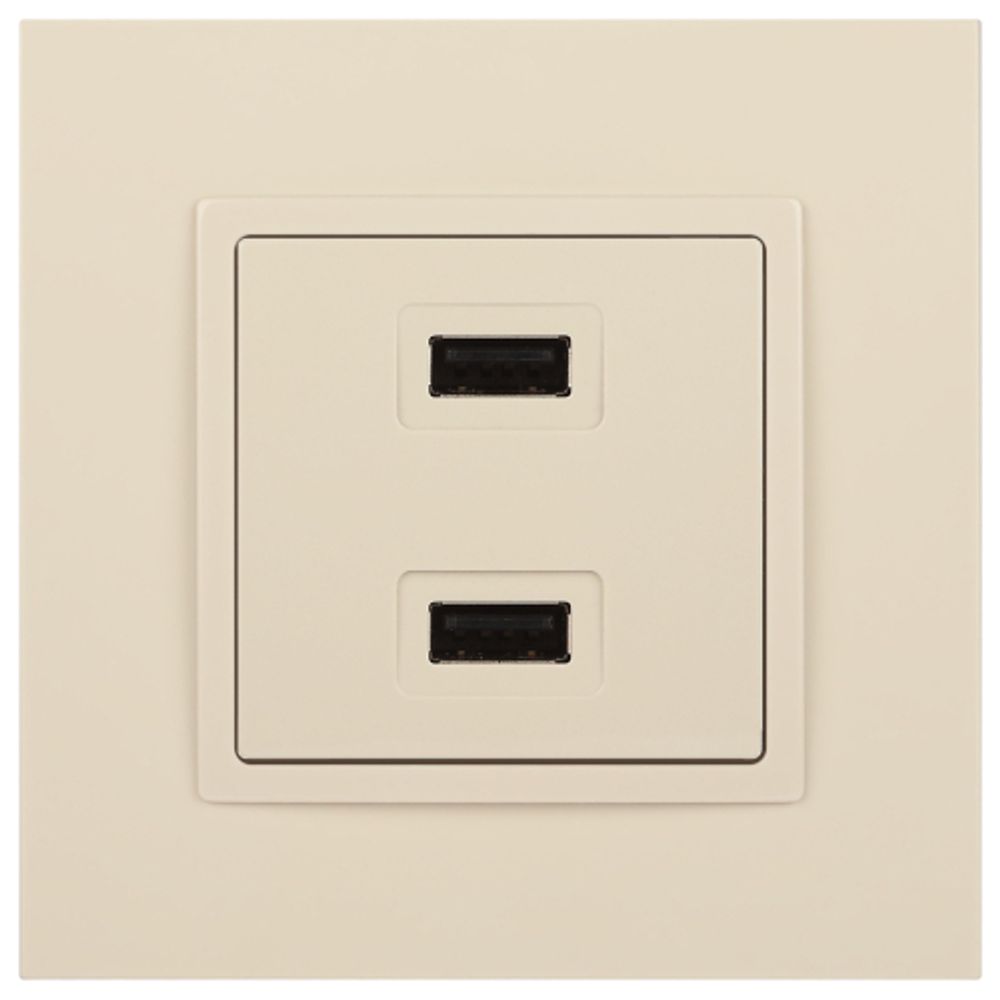 14-4110-02 ЭРА Устройство зарядное USB, 230В/5В-2100мА, IP20, Эра Elegance, сл.кость | Elegance Слоновая кость