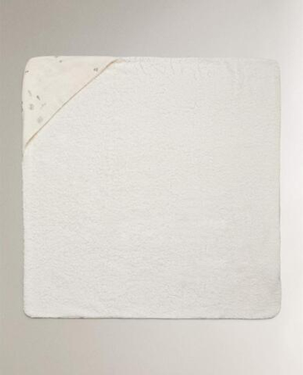 ZARA HOME ДЕТСКОЕ ПОЛОТЕНЦЕ С КАПЮШОНОМ, ЭКРЮ