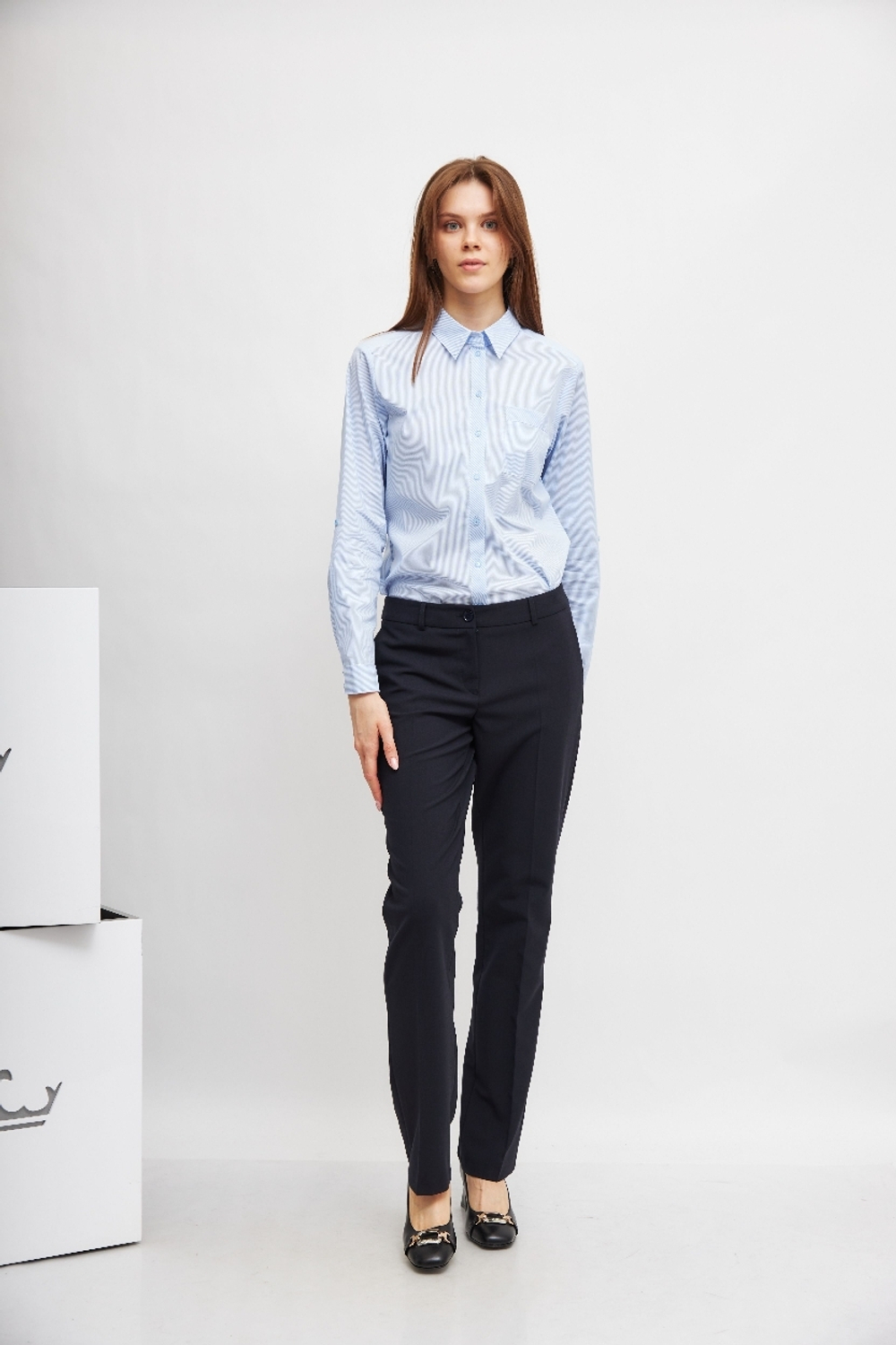 Брюки под классику Marc Aurel 93236 черный отвороты