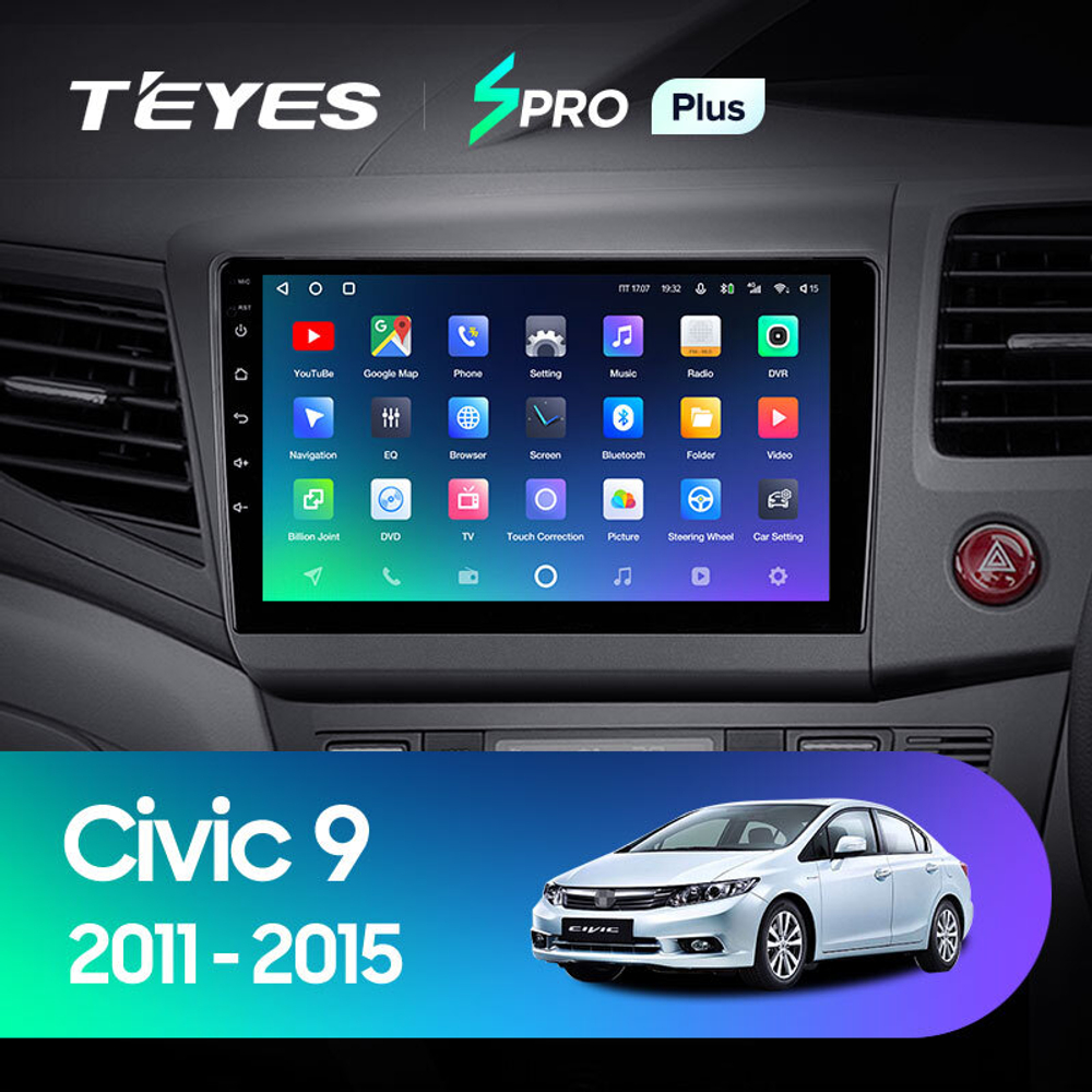 Teyes SPRO Plus 9" для Honda Civic 9 2011-2015 (прав)