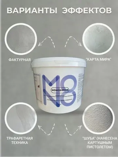Декоративная штукатурка Микроцемент, 10 кг, MONOBETON Фактурный