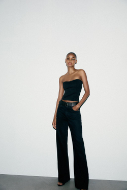 ZARA ТОП БАНДО ИЗ ПОЛИАМИДА, ЧЕРНЫЙ