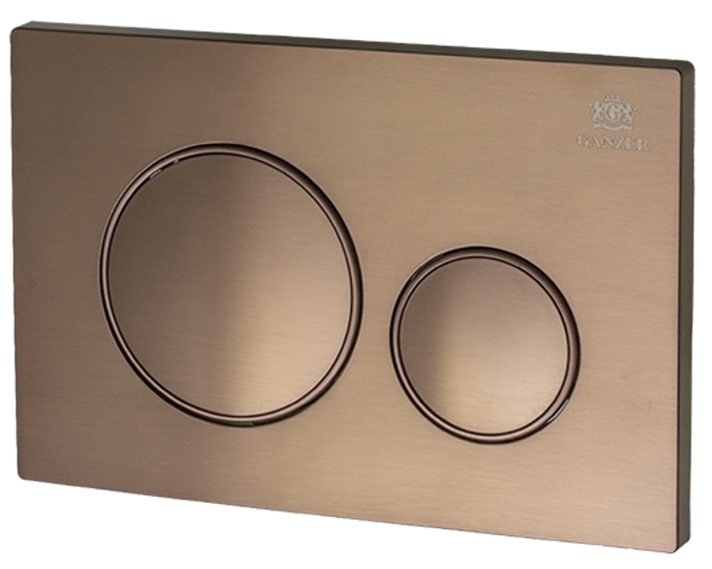 Кнопка для инсталляции СМАРТ,  с КРУГ. клав. (Роз. Золото)  GANZER  (24/1шт)