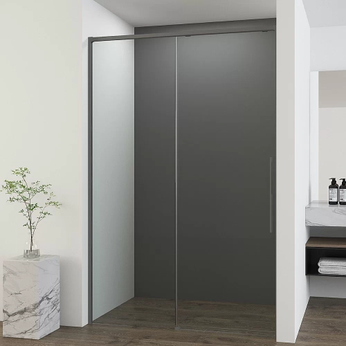 Душевая дверь Vincea Ultima 140 VDS-7UL140CLGM стекло прозрачное/профиль вороненая сталь
