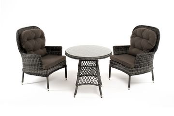 "Алиса" кофейный комплект из искусственного ротанга, цвет графит